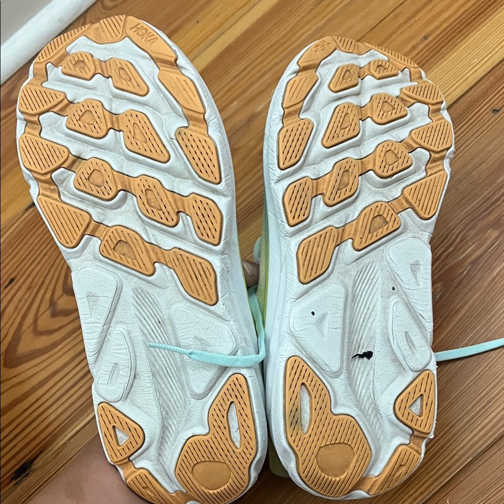 Hoka Lightweight Running Shoes in Lime and Light Blue - Picture 8 of 8